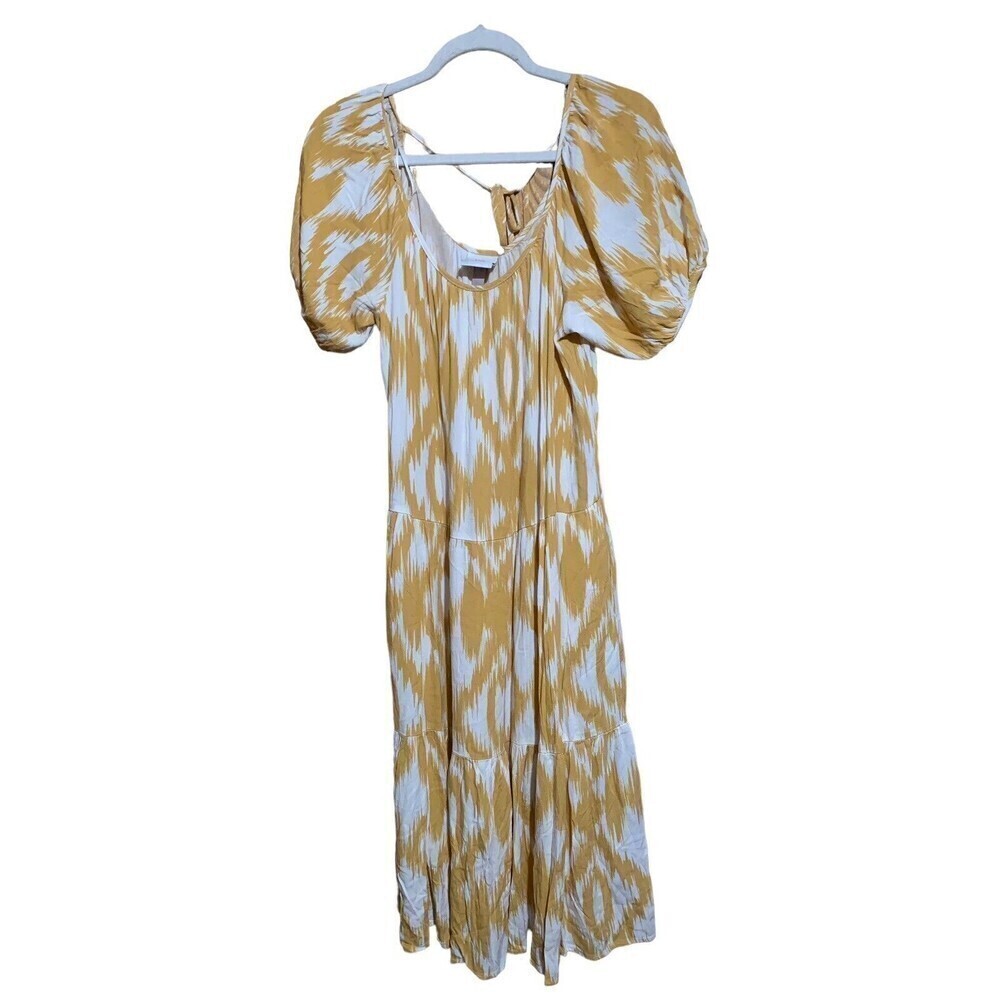 Knox Rose Womens Size Small Multicolor Boho Tiered Gauze Flowy Midi Dress